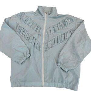 Vintage Teddi Women's Mint Green Windbreaker Jacket Made in USA - Size Medium